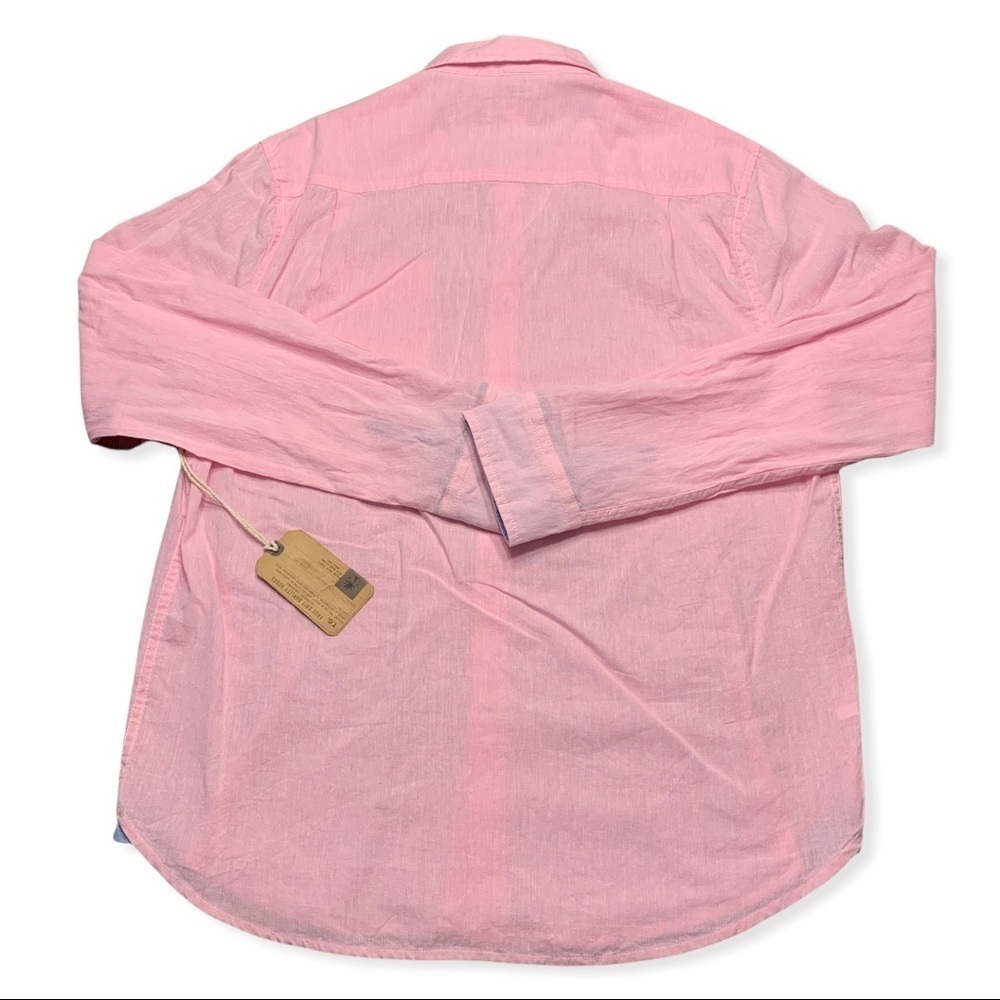 True Grit Washed Melange Linen Long Sleeve Button Down Shirt - Picture 6 of 9